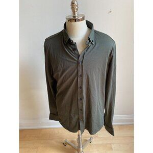 STONE Rose BNWOT Men long sleeve polo shirt green sz XLarge